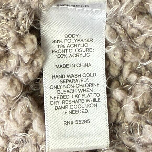 Express oversized tan cardigan fuzzy Sherpa warm soft cozy women’s size large - Picture 4 of 4